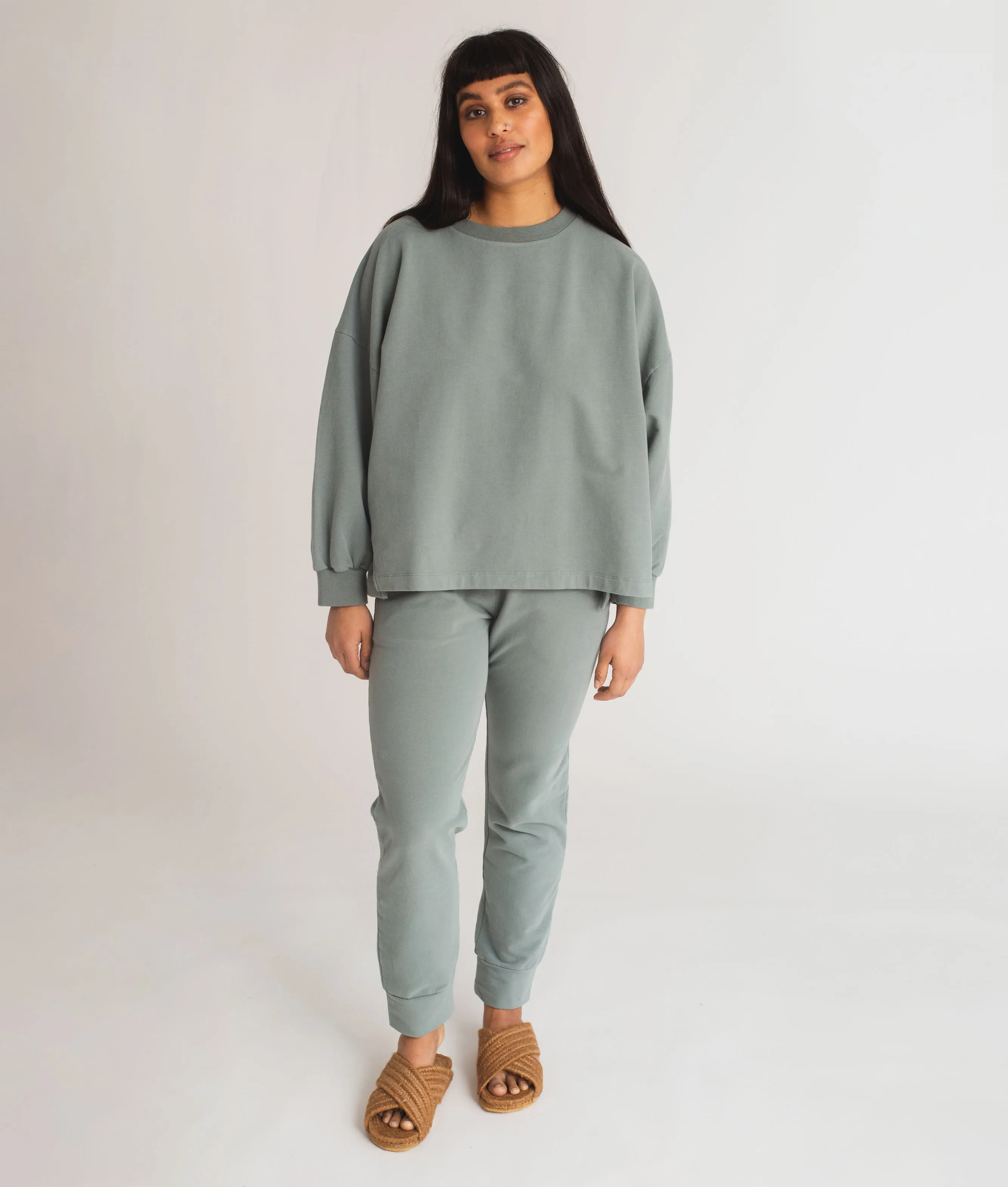 Zadie Organic Cotton Trousers In Ocean